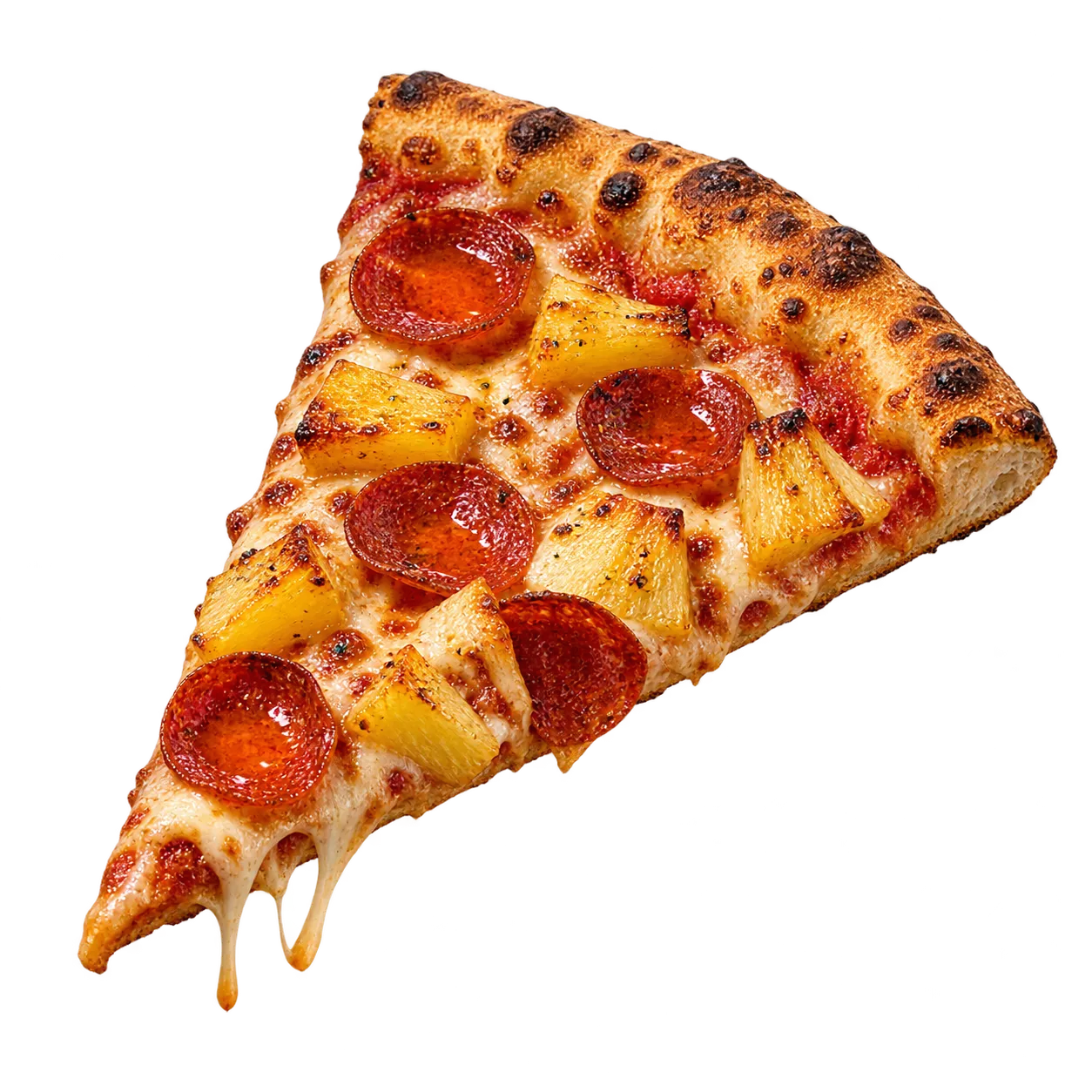 Pineapple pizza slice